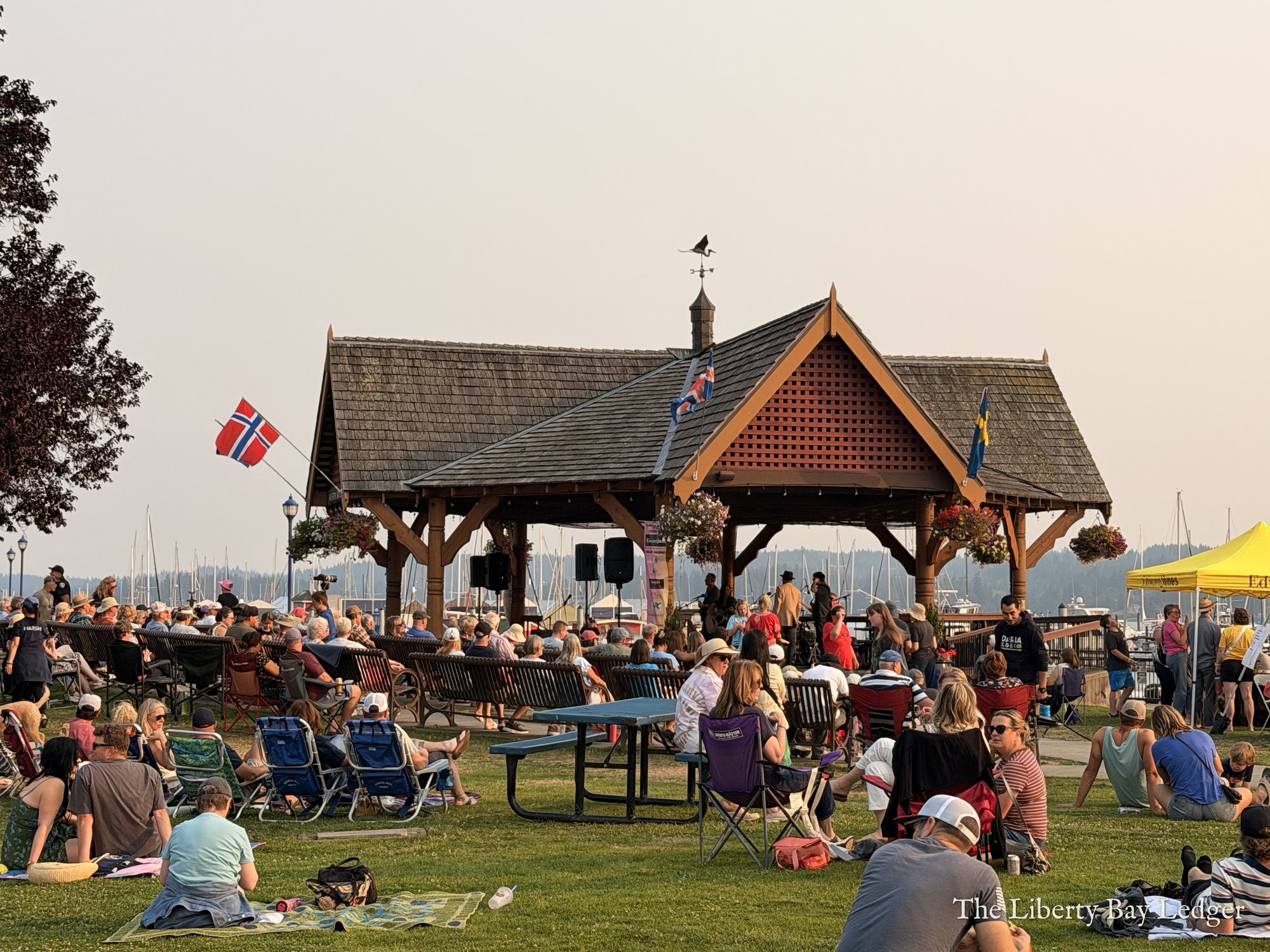A summer evening at the Austin-Kvelstad Pavilion, Muriel Iverson Williams Waterfront Park, August 4, 2026.